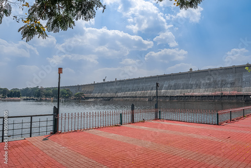 Krishna Raja Sagara dam or KRS dam is the Gravity dam across the Kaveri River at Indian State of Karnataka. Construction began in November 1911 & 10,000 workers. Visvesvaraya is the lead engineer.