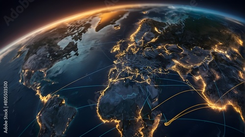 Mapping the Global Trade Network: Key Shipping Routes and Supply Chain Logistics. Concept: Supply Chain Logistics, Global Trade, Shipping Routes, Mapping, and Key Networks