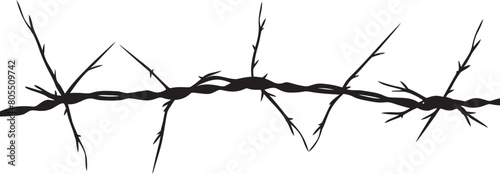 Grunge Barbed Wire Vector Silhouettes Raw Texture