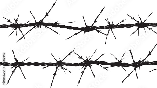 Dark and Dramatic Barbed Wire Vector Symbols Shadowy Intrigue
