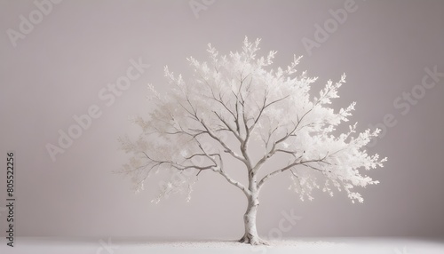 White Tree Background, Ethereal Whispers, Alabaster Arboreal Haven
