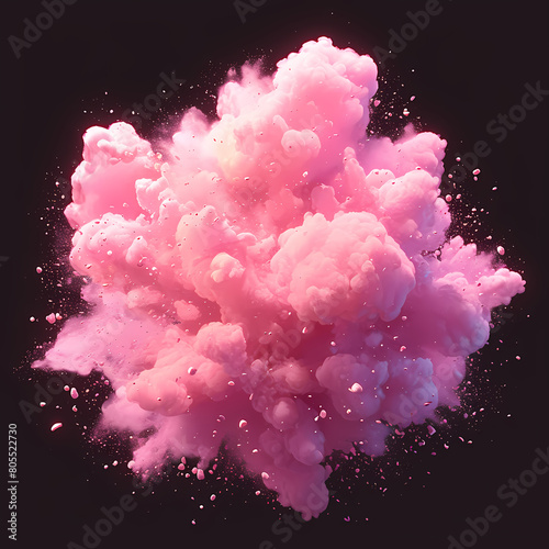 Vibrant Explosion of Pink Powder Splash - Dynamic and Eye-Catching Stock Image