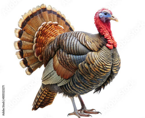 Male turkey with its plumage-