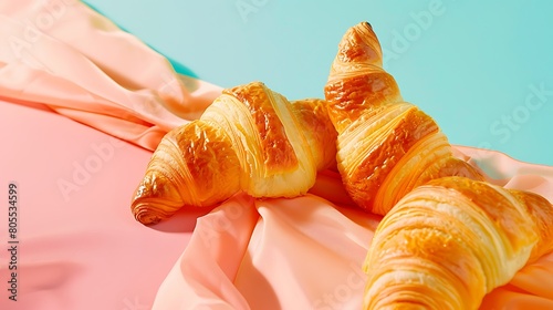 "Chic Croissant Delight: A Stylish French Pastry Perfect for Trendy Cafés and Breakfast Scenes. Brighten Your Day with This Elegant Treat!"