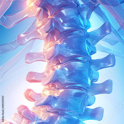 A detailed 3D animation of a lumbar spine experiencing pain, ideal for medical illustrations and health education.