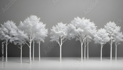 Tree Background, Winter's Hush, Ethereal Ivory Canopy