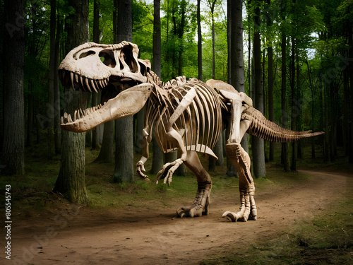 Esqueleto de dinosaurio. Concepto de arqueología