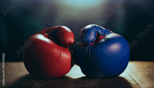 red and blue boxing gloves