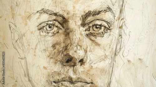 A picture of a forensic artists sketch of a perpetrators face illustrating the crucial role technology plays in creating visual evidence in the form of facial reconstructions
