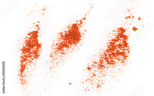 Pile of red paprika powder isolated on white background, clipping 