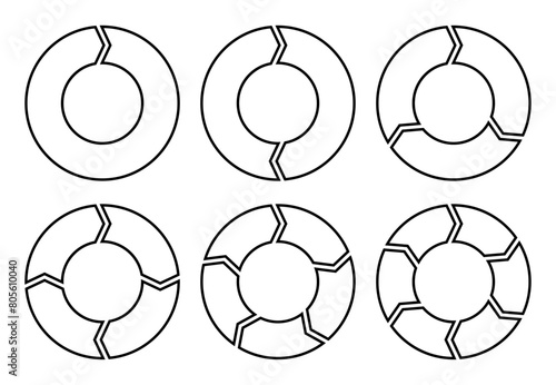 矢印の形をしたフレームが円形に流れるインフォグラフィック