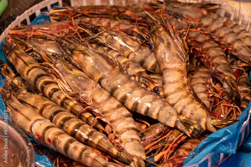 Dried small shrimps at the fish market - Qingdao Seafood Market,China