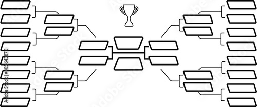 Tournament bracket set line icon. vector sign for apps or web design. Soccer championship scheme icon. Symbol, logo of match schedule playoff tournament board chart isolated on transparent background