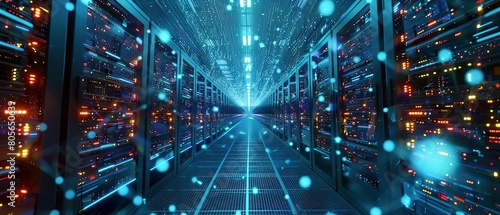 Data center rack server on server room, server room security, data center server, web host warehouse data server cabinets network storage database.
