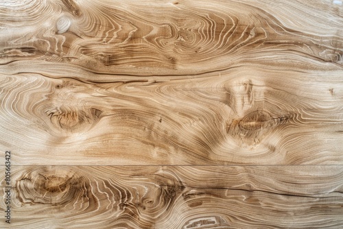 A wooden surface with a grainy texture and a warm, natural color. The wood appears to be aged and has a rustic feel