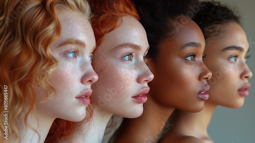 Diverse Women Showcasing Natural Beauty Profiles