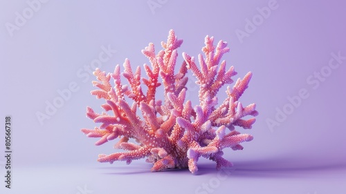 Pink coral formation against purple background