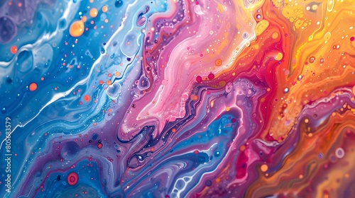 Captivating Abstract Painting Background with Vibrant Fluid Textures and Mesmerizing Color Patterns