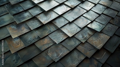 Roof tiles for home construction, a durable and aesthetically pleasing choice for shelter and protection. Ai Generated.