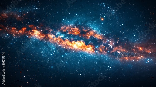 Starry Night Sky, A breathtaking view of the Milky Way galaxy stretching across the dark expanse above.