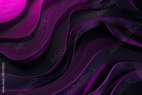 3d rendering of beautiful purple pleats and swirls