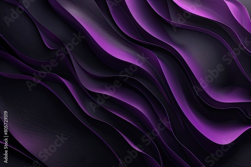 3d rendering of beautiful purple pleats and swirls