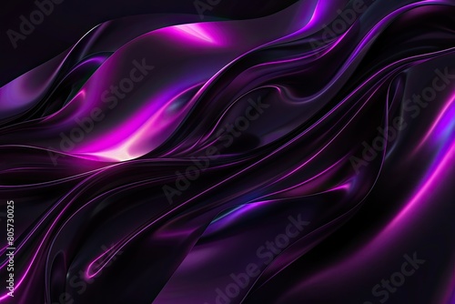3d rendering of beautiful purple pleats and swirls