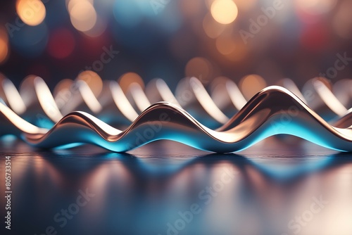 A shiny silver wave with a blue tint