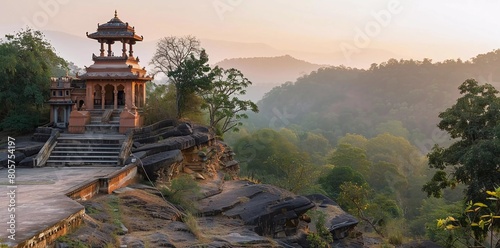 Parasnath Hills, Giridih, Jharkhand, India – View of the Shikharji jain Temple in the Parasnath Hills area.