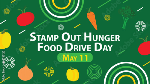 Stamp Out Hunger Food Drive Day vector banner design illustration