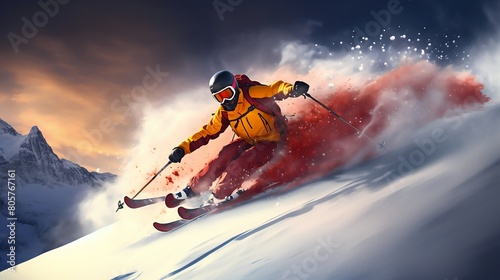 snowboarder jumping in the mountains