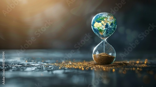 Earth in an Hourglass Signifying Environmental Time Pressure