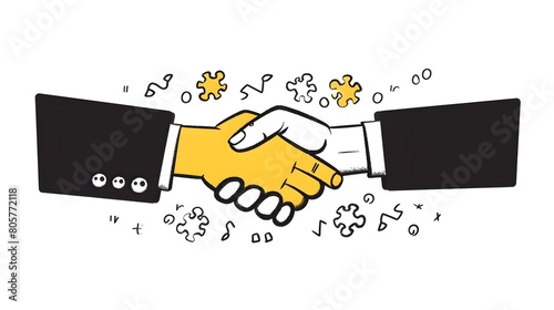 Prospering Business Handshake Signifying Corporate Partnership and Collaborative Teamwork