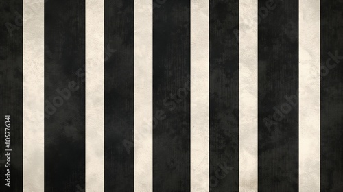 Bold, black and white striped lines running vertically down a canvas, their stark contrast creating a visually striking pattern that embodies the essence of classic elegance with a modern twist. 