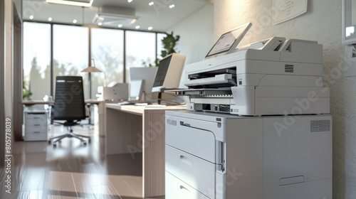 modern office multifunction printer hyper realistic 