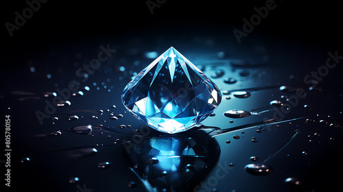 shiny blue diamond