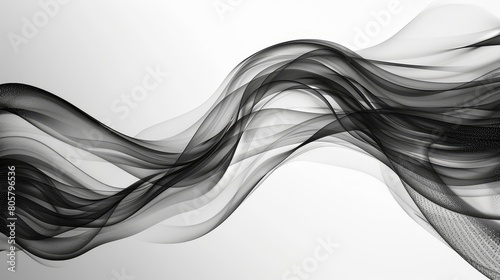  A monochrome image of a smoke wave against a white backdrop, repeated with a second monochrome image of the same scene