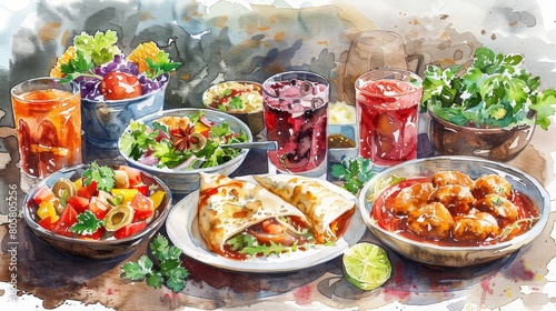 watercolor A delicious and healthy meal is a great way to improve your mood and energy levels.