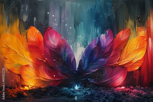 Explore the magical realm of fairies with a bold and colorful abstract loop