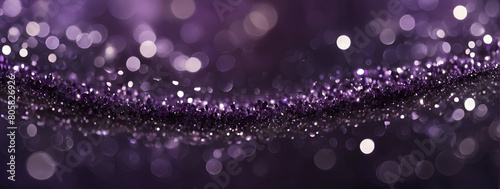 Amethyst Purple Glitter Bokeh Symphony, Lose Yourself in a Dreamy Abstract Background Illuminated by Deep Purple Glitter.