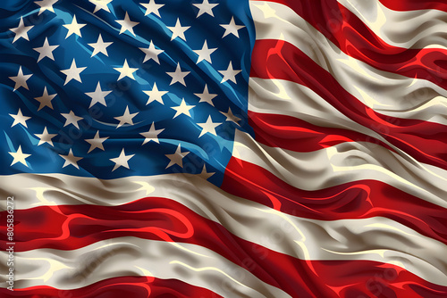 American flag background, symbolizing patriotism and pride. Suitable for national holidays, events, and governmental use.