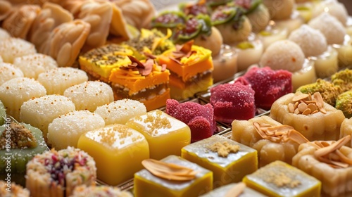 barfi Indian sweets and snacks . Generative Ai