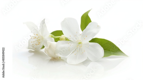 jasmine white flower isolated on white background -