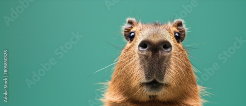 Close-Up of Capybara Face with copy space