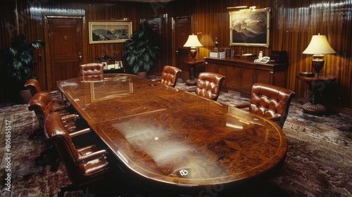 The 1980s boardroom: where polished mahogany tables mirrored the uncompromising professionalism of those who sat around them.