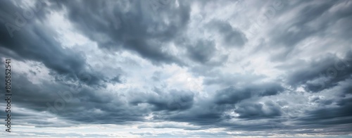 Dramatic Storm Clouds Over Ocean Panorama