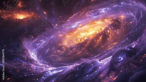 purple gold and blue galaxy 