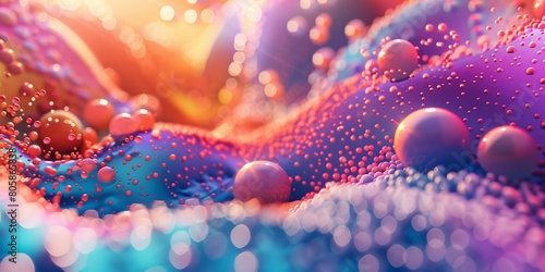 Close Up of Colorful Liquid Filled With Bubbles