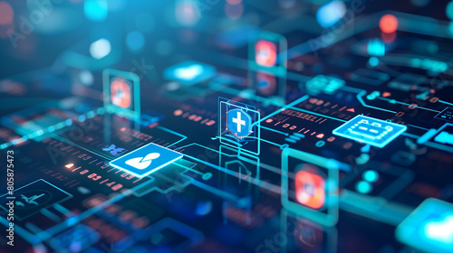  interconnected databases securely storing patients' medical histories and health information for efficient healthcare delivery.