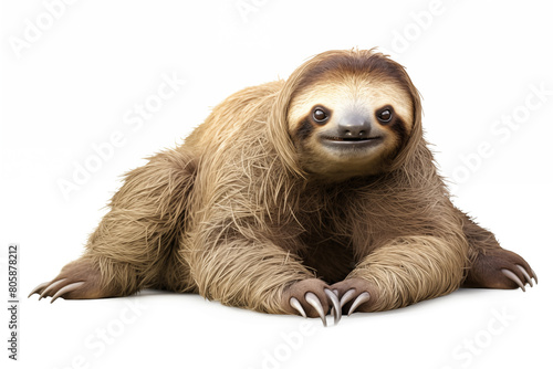 Sloth over isolated white background. Animal